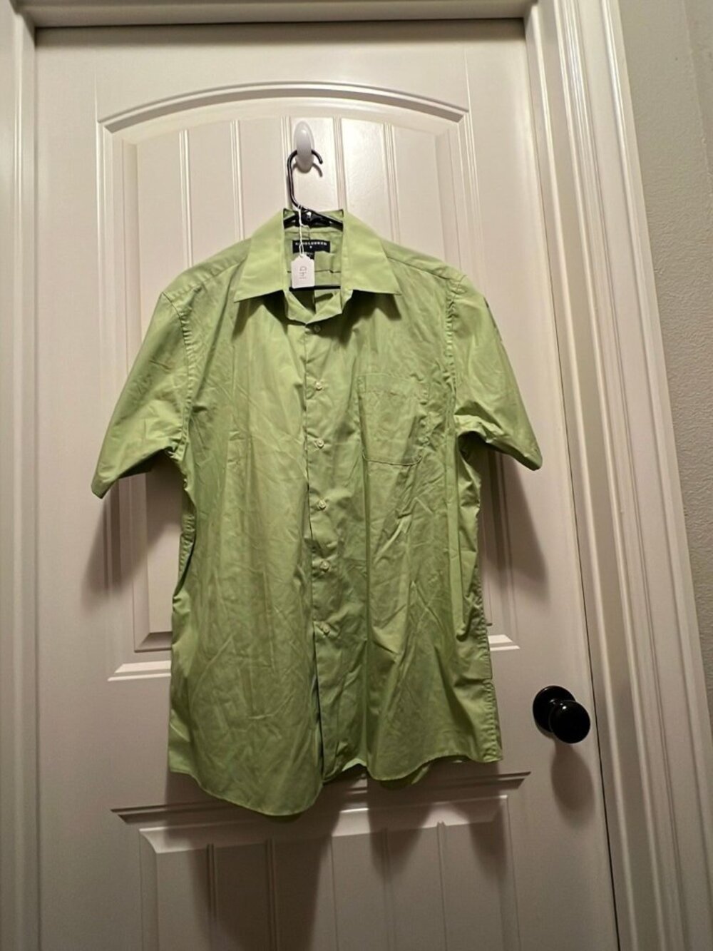 Sadlebreed Men's Green Short Sleeve Dress Shirt Size L (Neck 16-16 1/2)